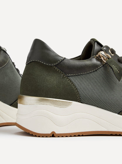 Luca Khaki Wedge Trainers