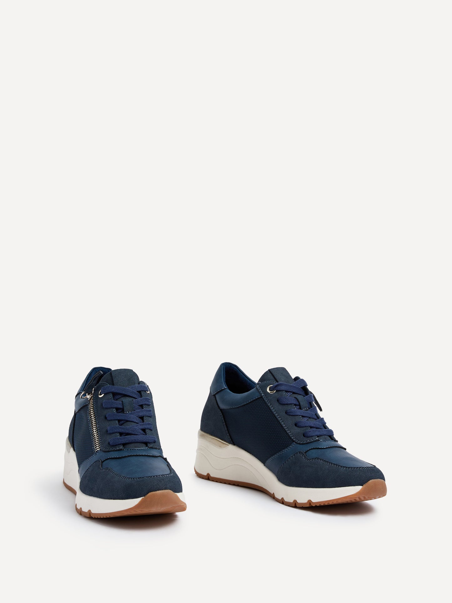 Luca Navy Wedge Trainers