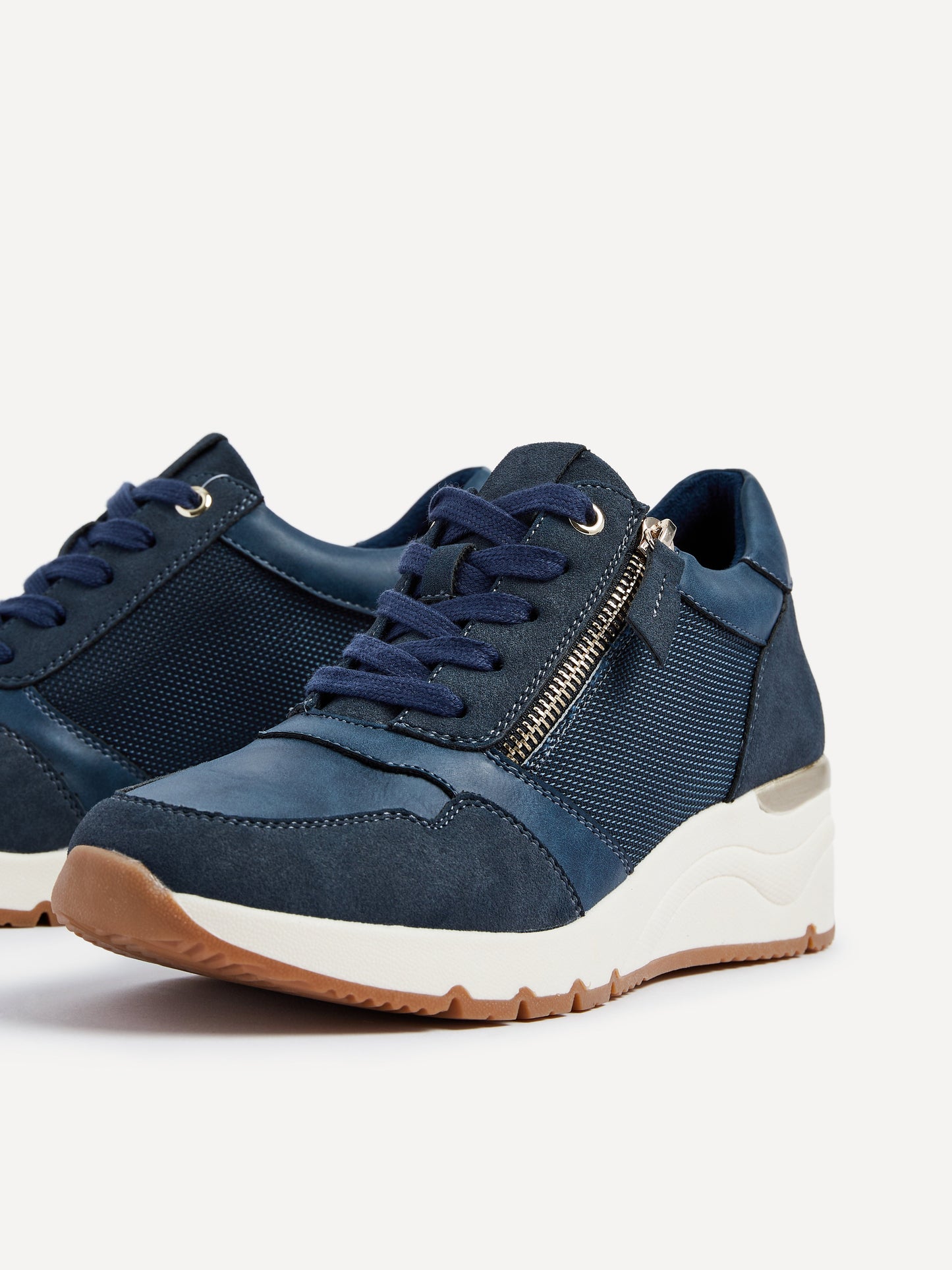 Luca Navy Wedge Trainers