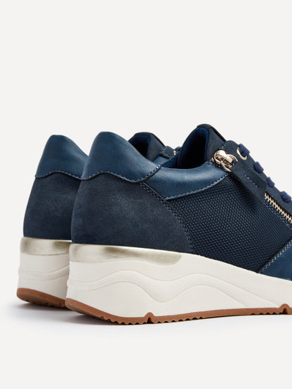 Luca Navy Wedge Trainers