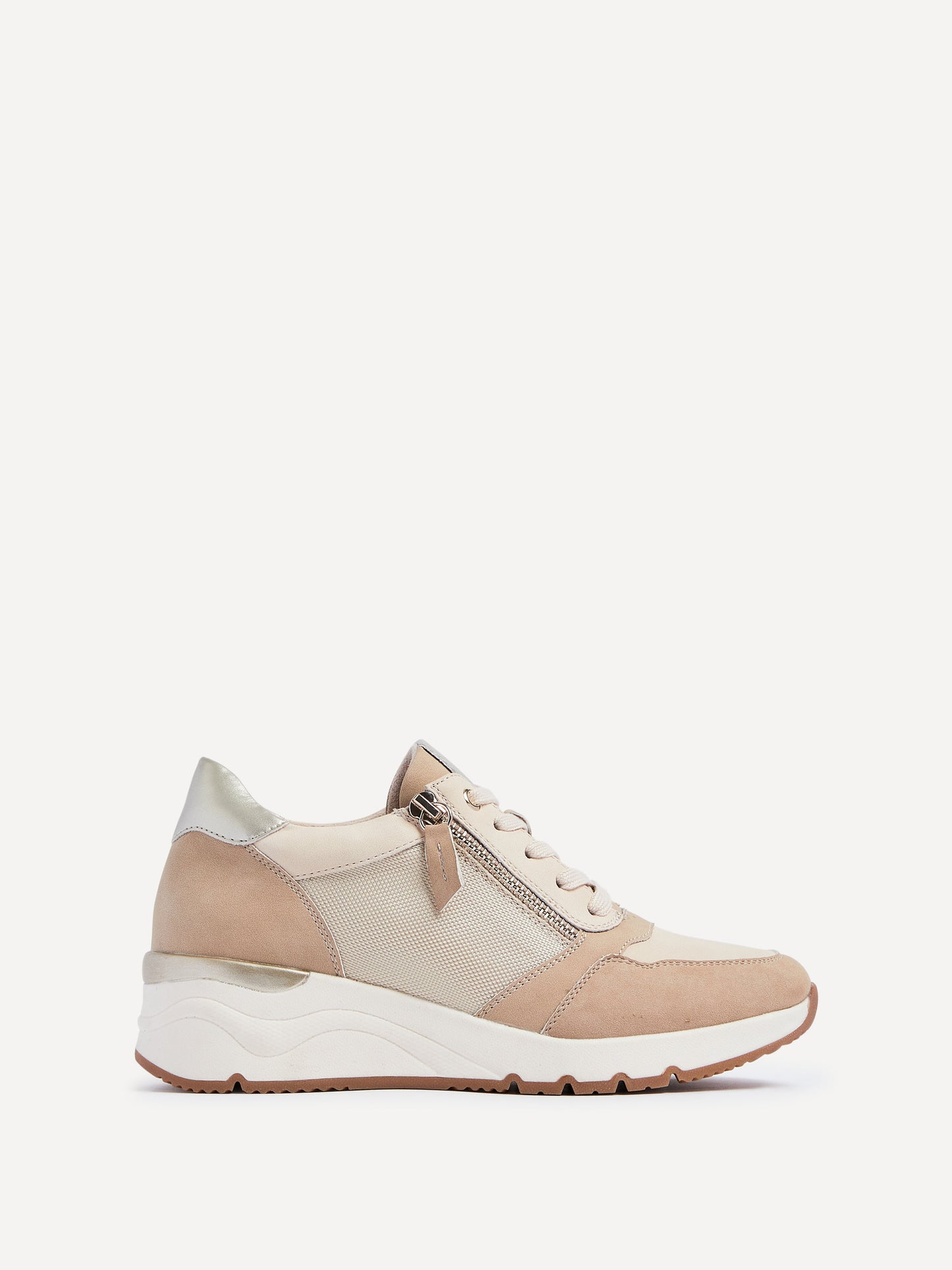 Luca Nude Wedge Trainers