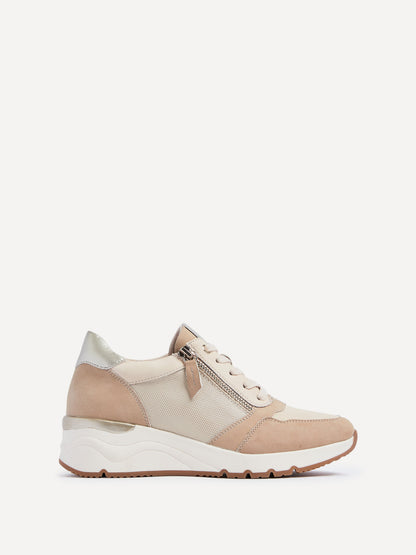 Luca Nude Wedge Trainers
