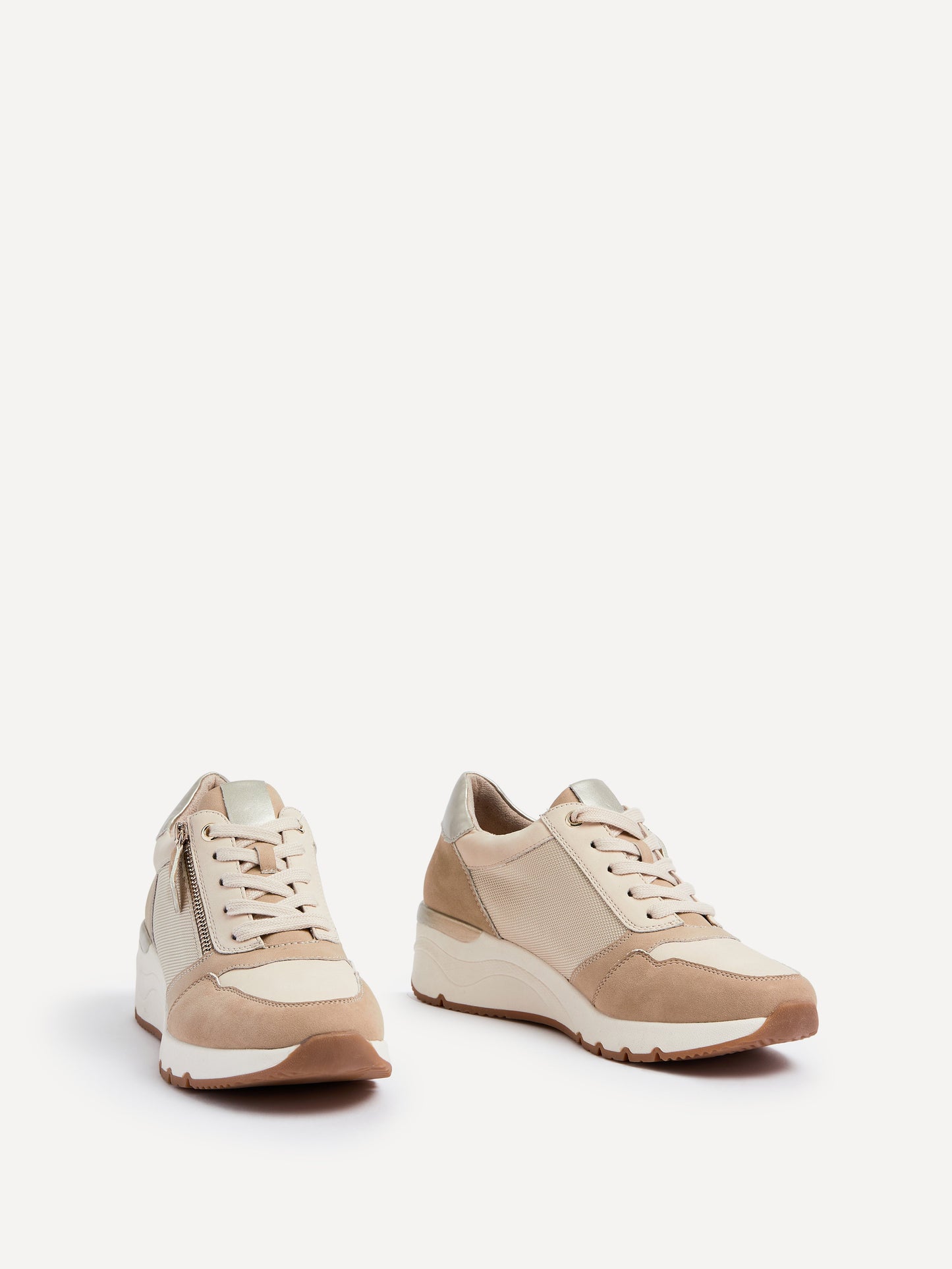 Luca Nude Wedge Trainers