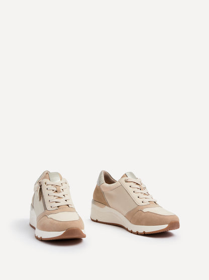 Luca Nude Wedge Trainers