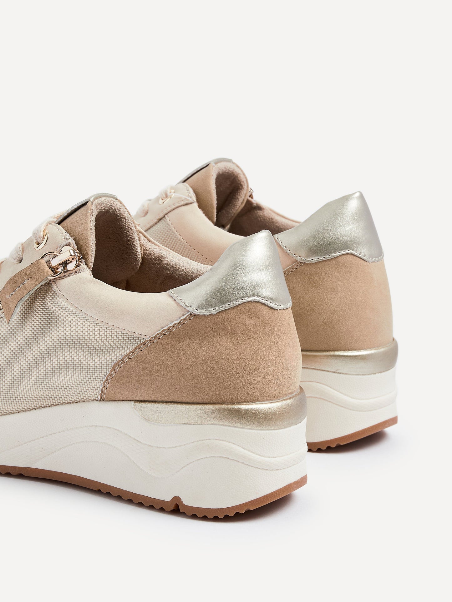 Luca Nude Wedge Trainers