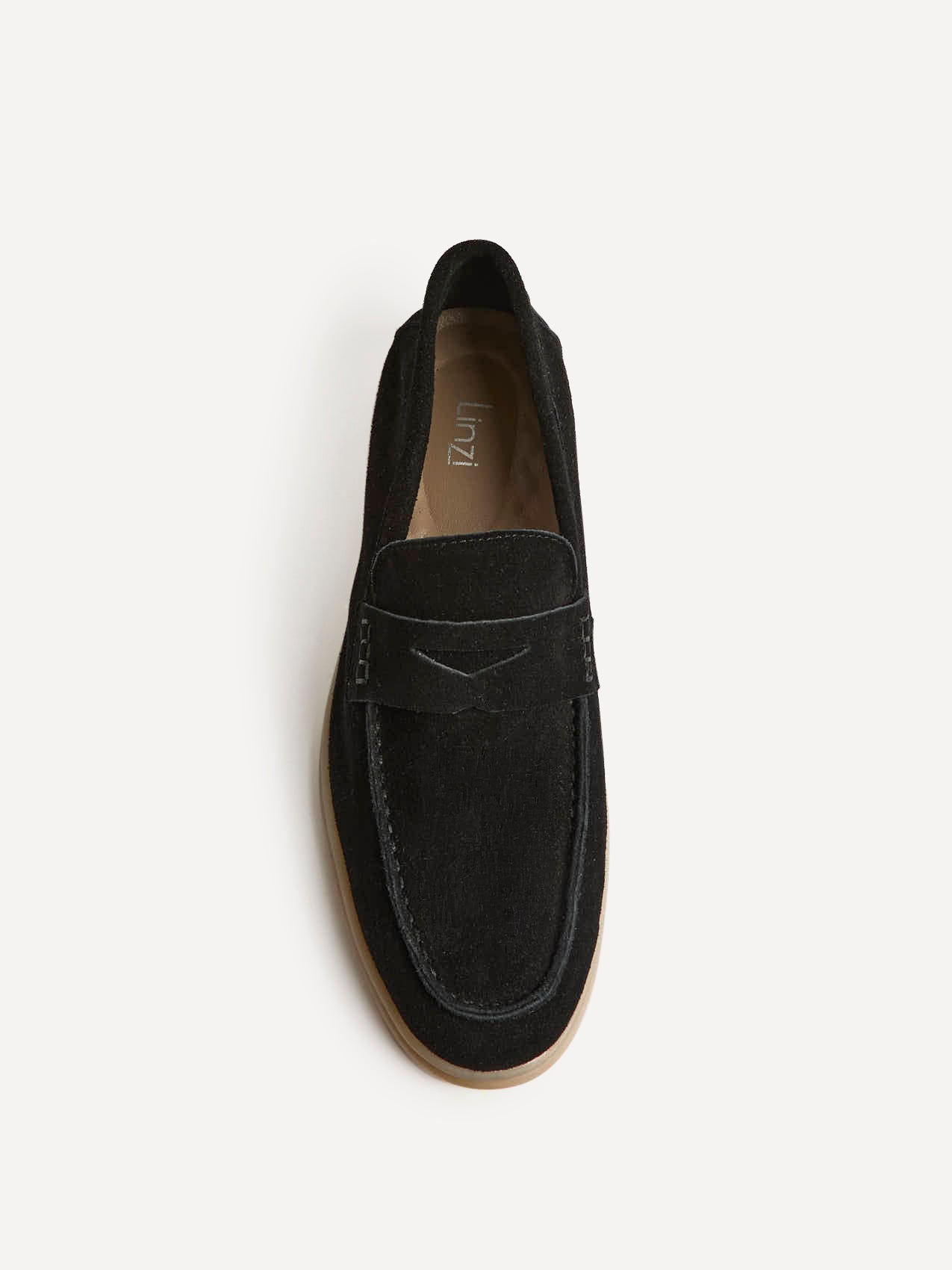 Luciano Mens Black Suede Leather Penny Loafers