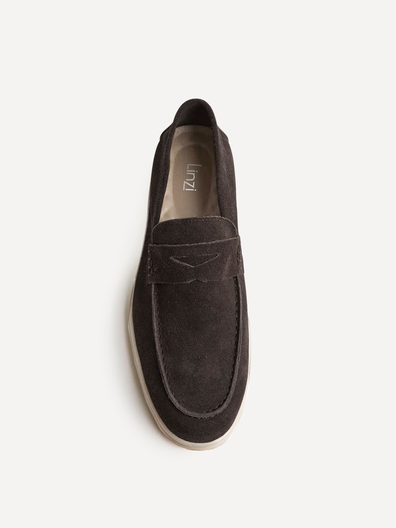 Luciano Mens Brown Suede Leather Penny Loafers