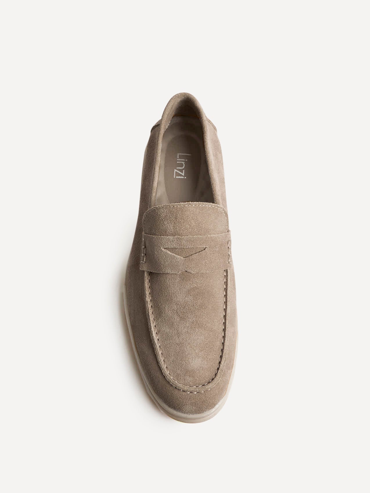 Luciano Mens Taupe Suede Leather Penny Loafers