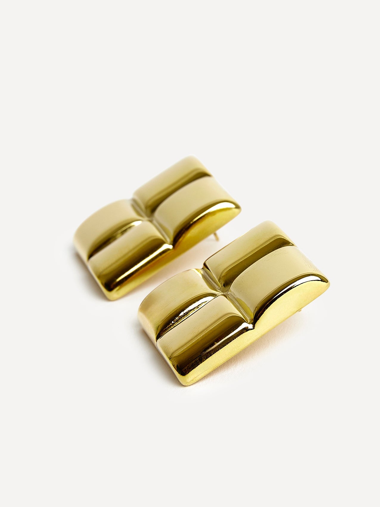 Lustre Gold Square Stud Earrings
