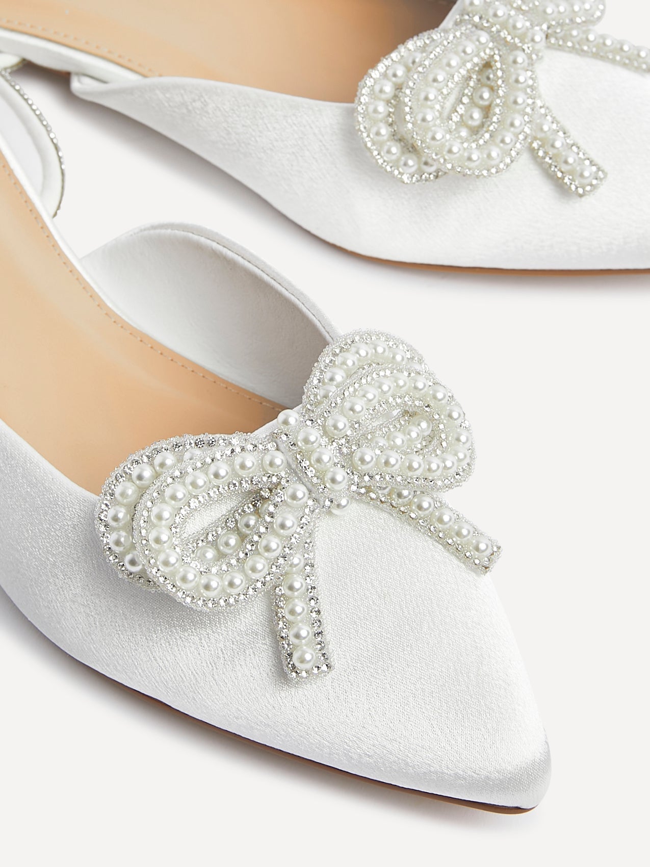 Lalita Bridal Ivory Satin Flat Mules