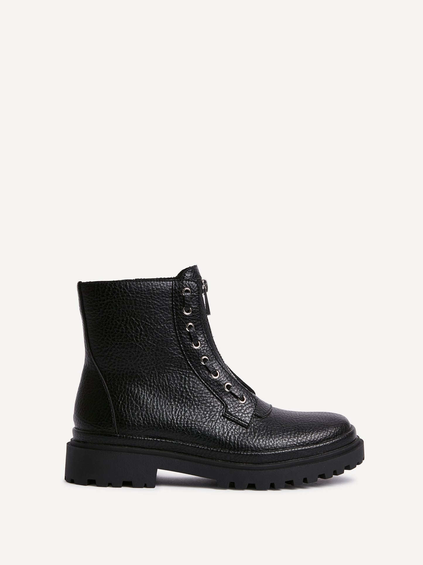 Launch Black Zip-Up Military Boots