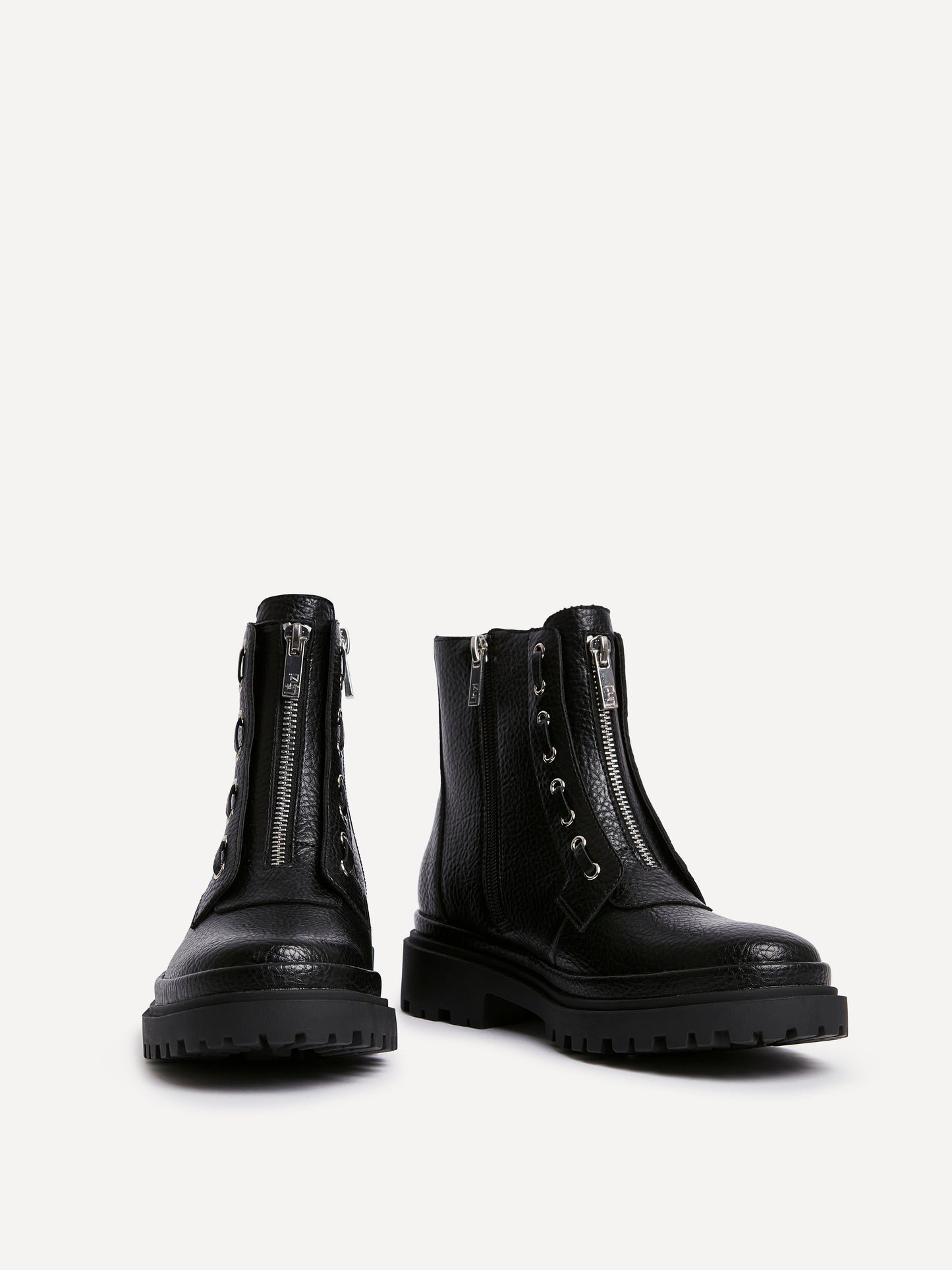 Launch Black Zip-Up Military Boots