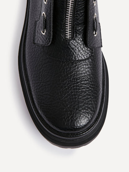 Launch Black Zip-Up Military Boots