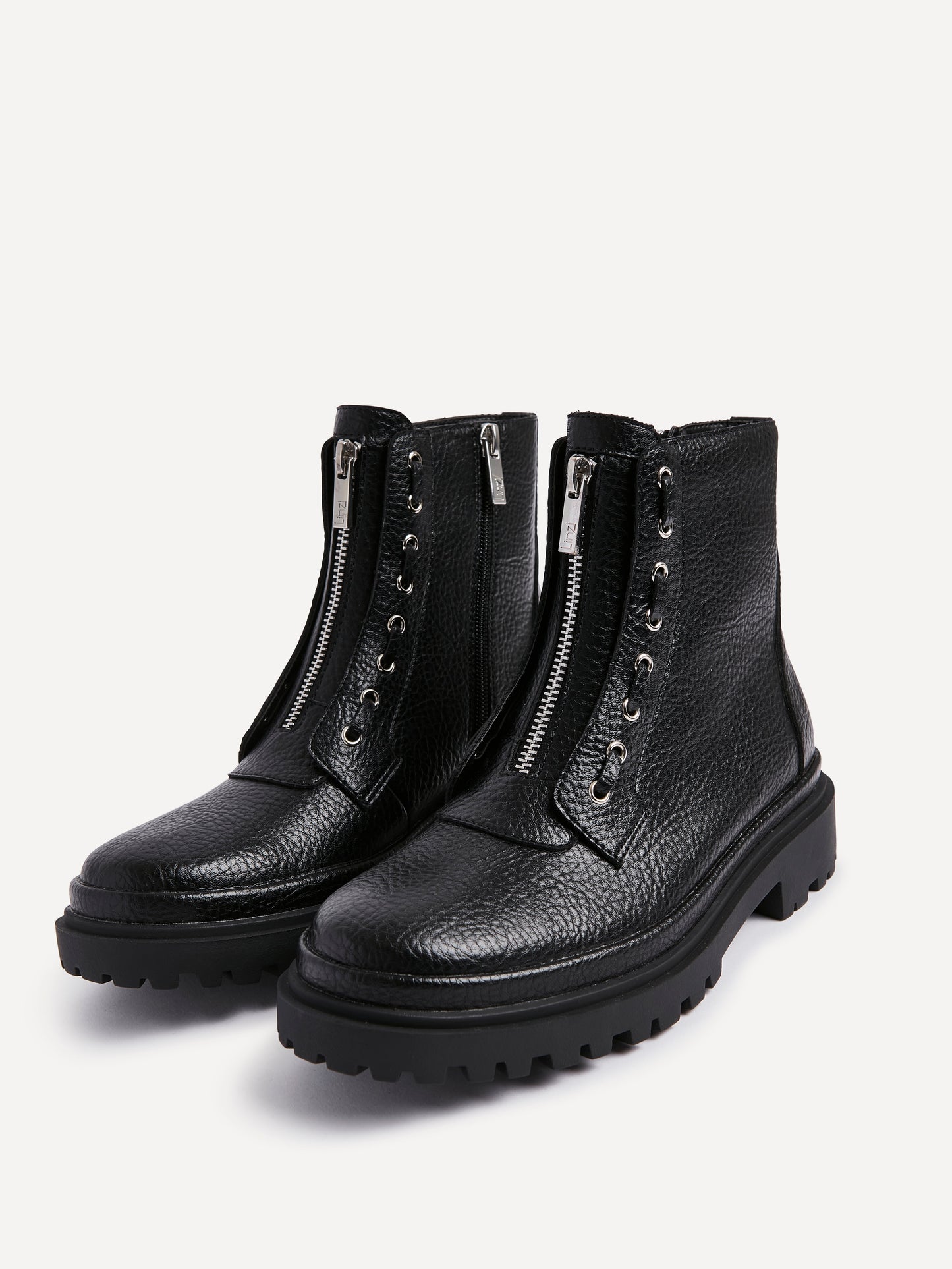 Launch Black Zip-Up Military Boots