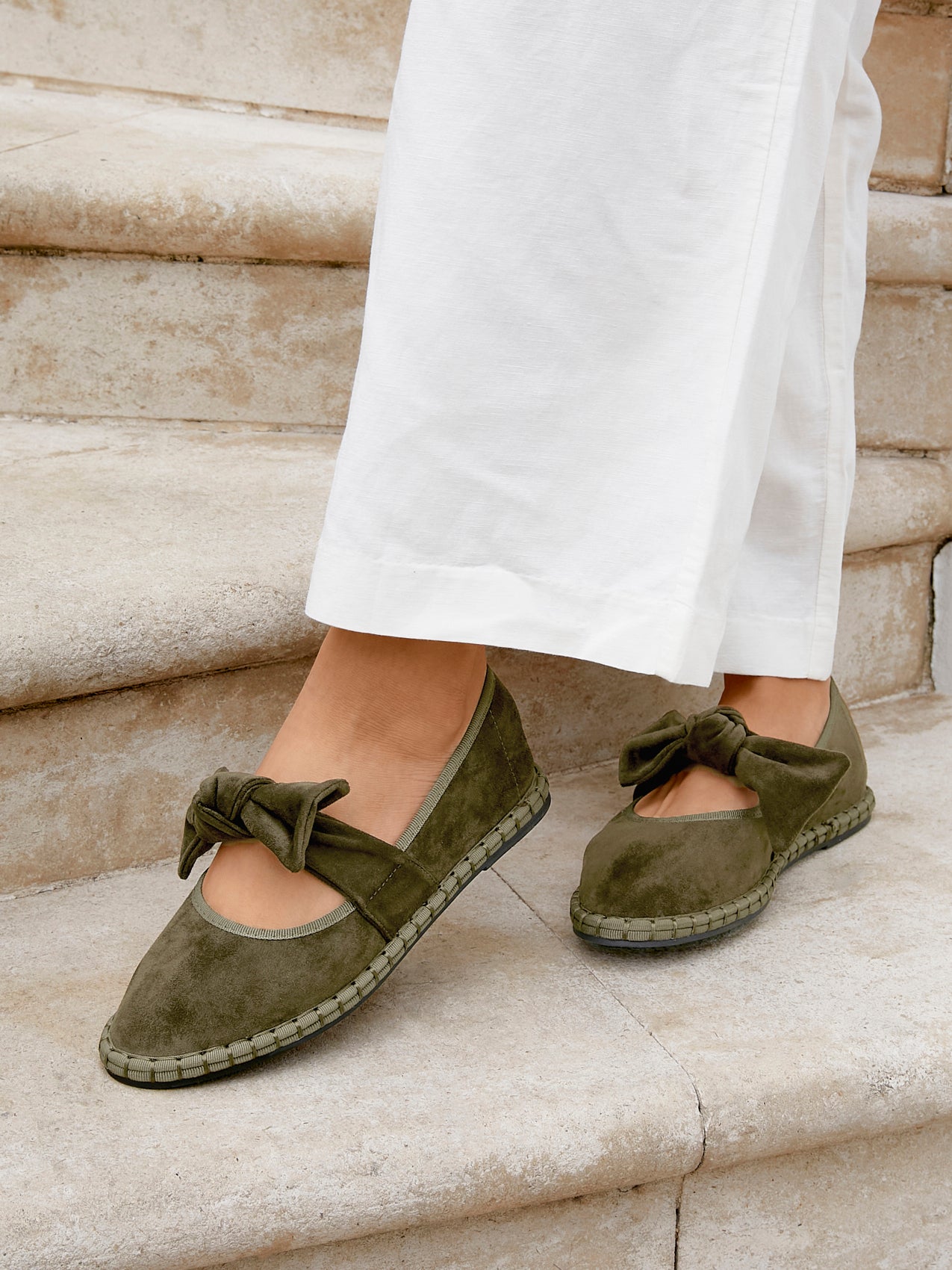 Pout Khaki Faux Suede Pumps