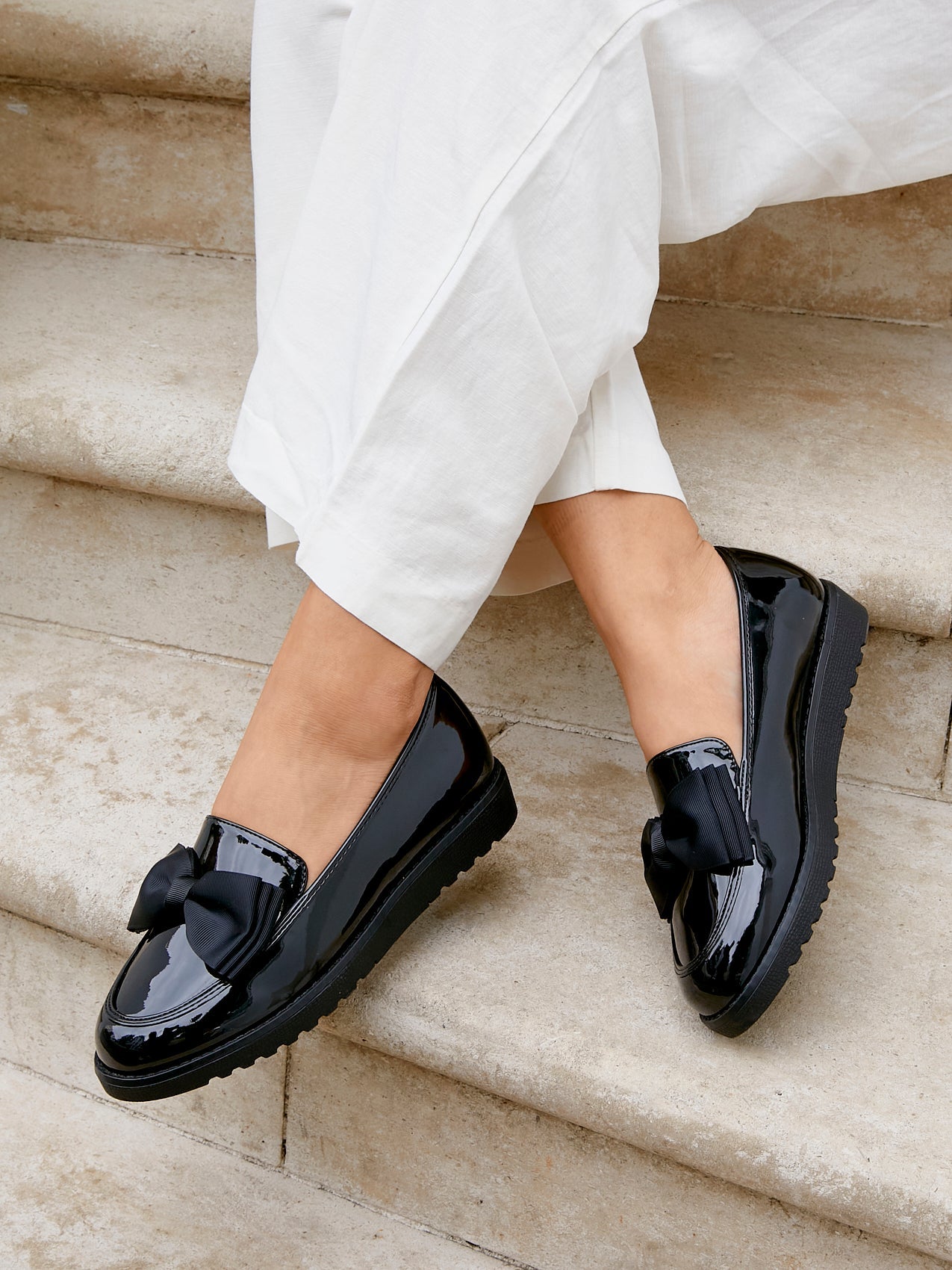 Violetta Wide Fit Patent Loafers