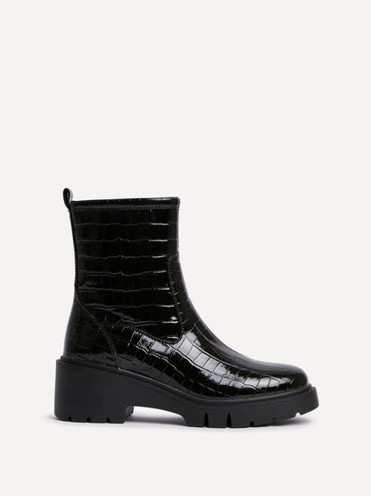 Limited Black Croc Ankle Boots