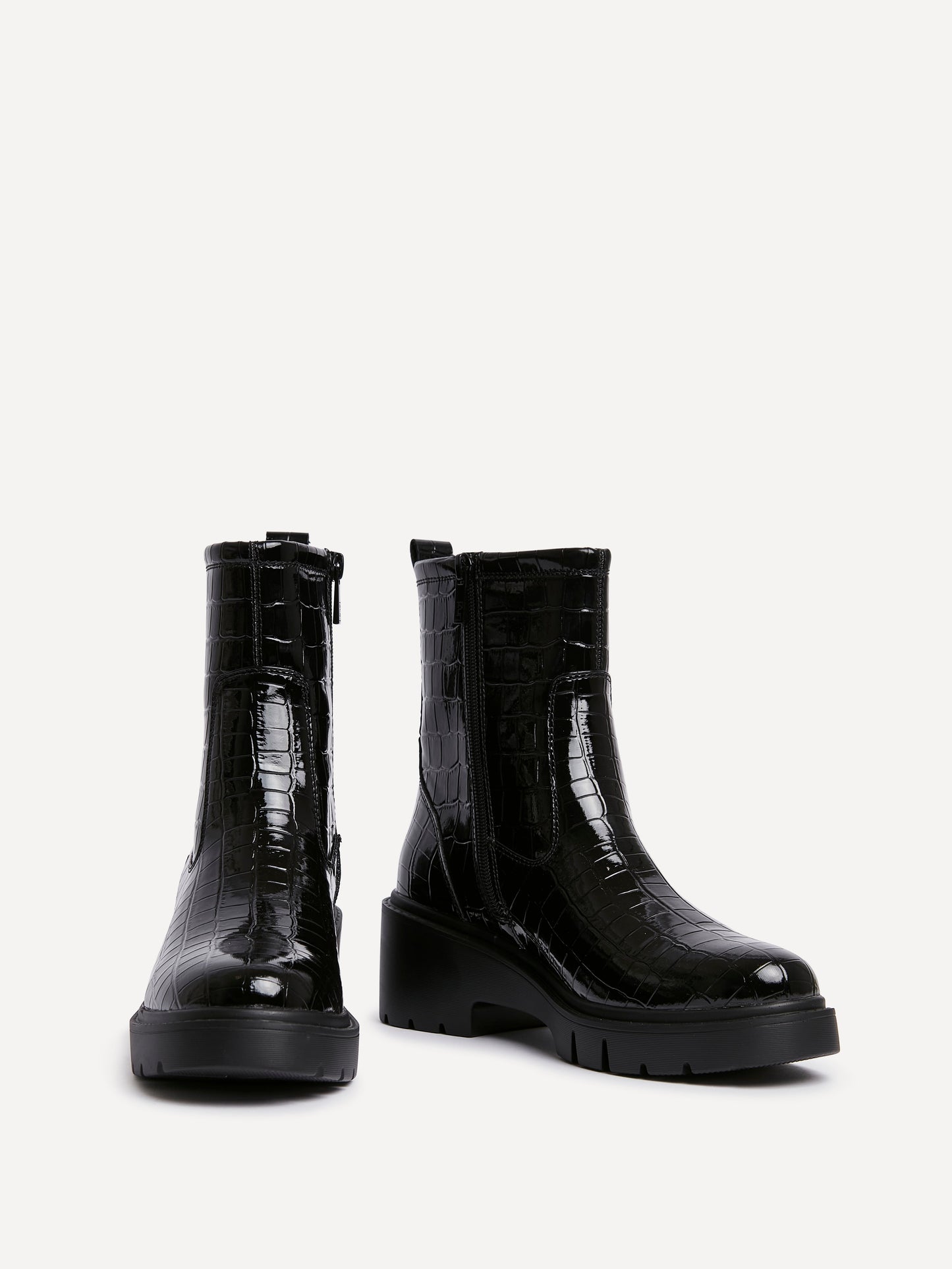 Limited Black Croc Ankle Boots