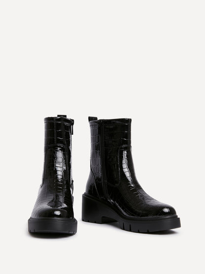 Limited Black Croc Ankle Boots