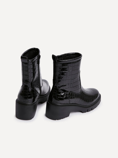 Limited Black Croc Ankle Boots