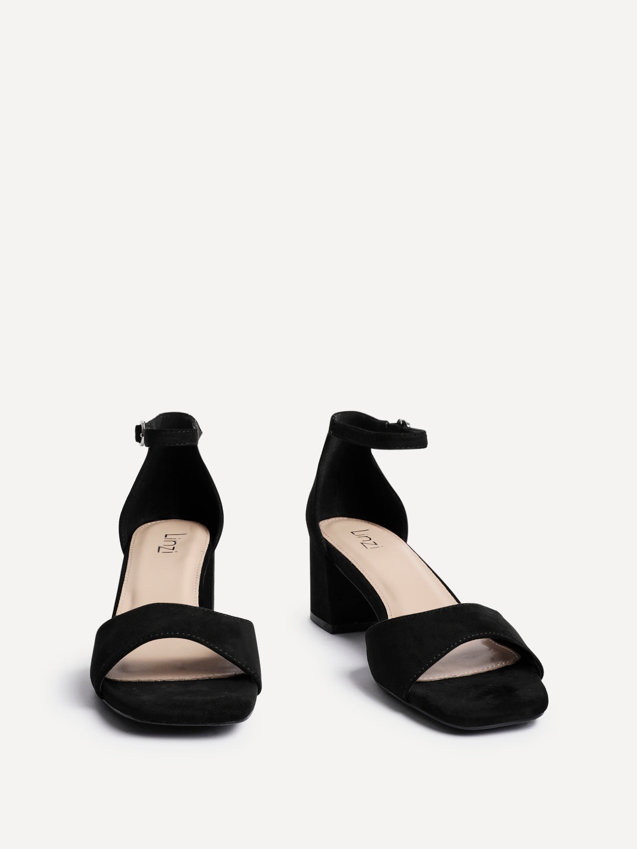Maddie Black Faux Suede Block Heels