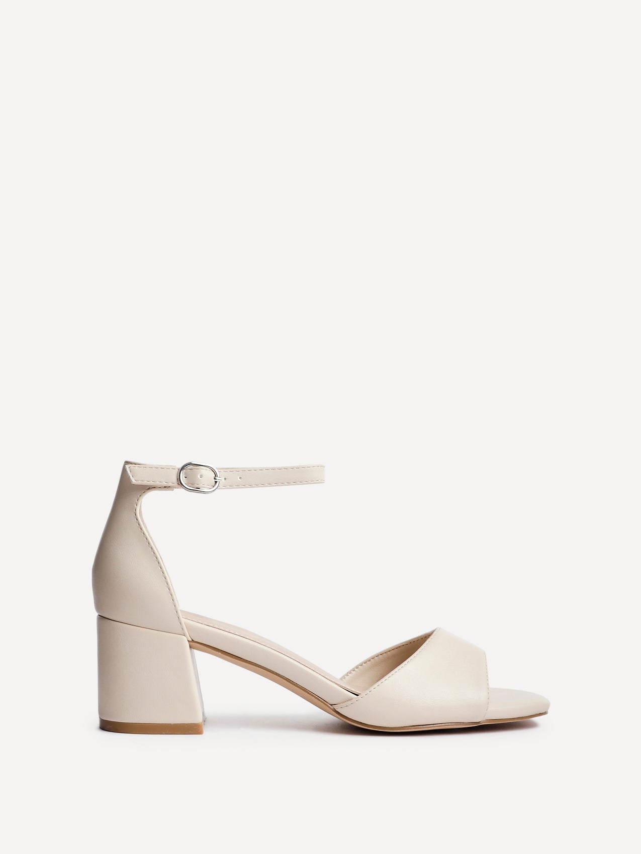 Maddie Nude Faux Leather Block Heels
