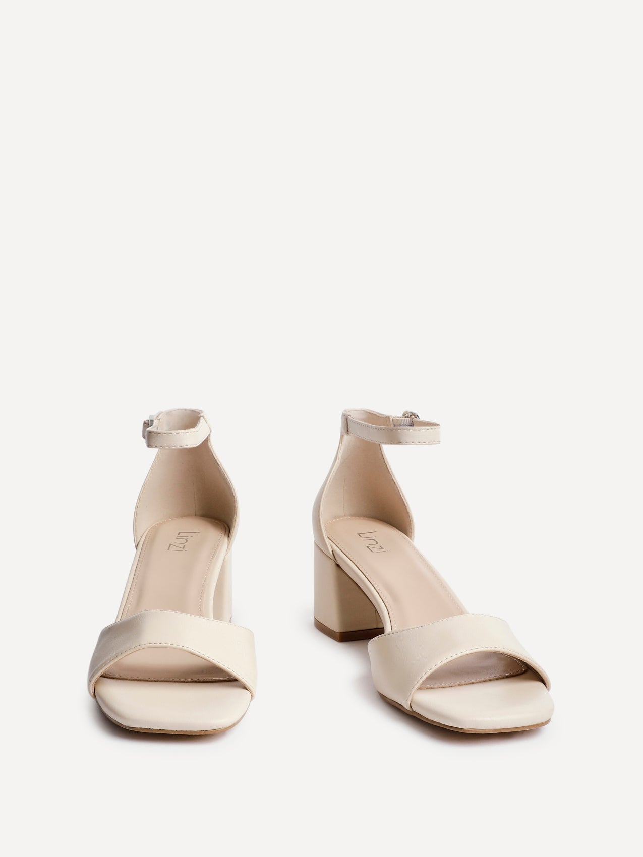 Maddie Nude Faux Leather Block Heels