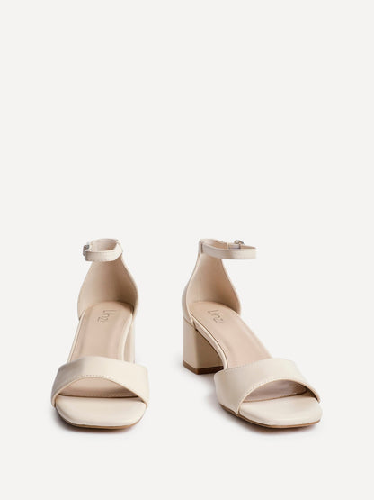 Maddie Nude Faux Leather Block Heels