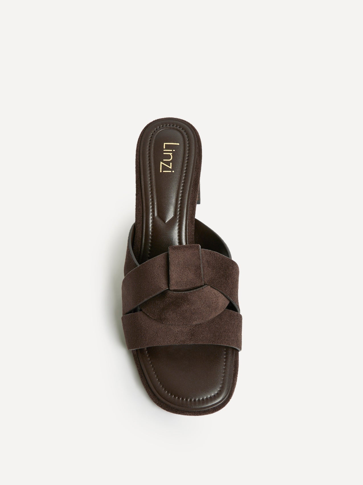 Madrid Brown Faux Suede Mule Heels