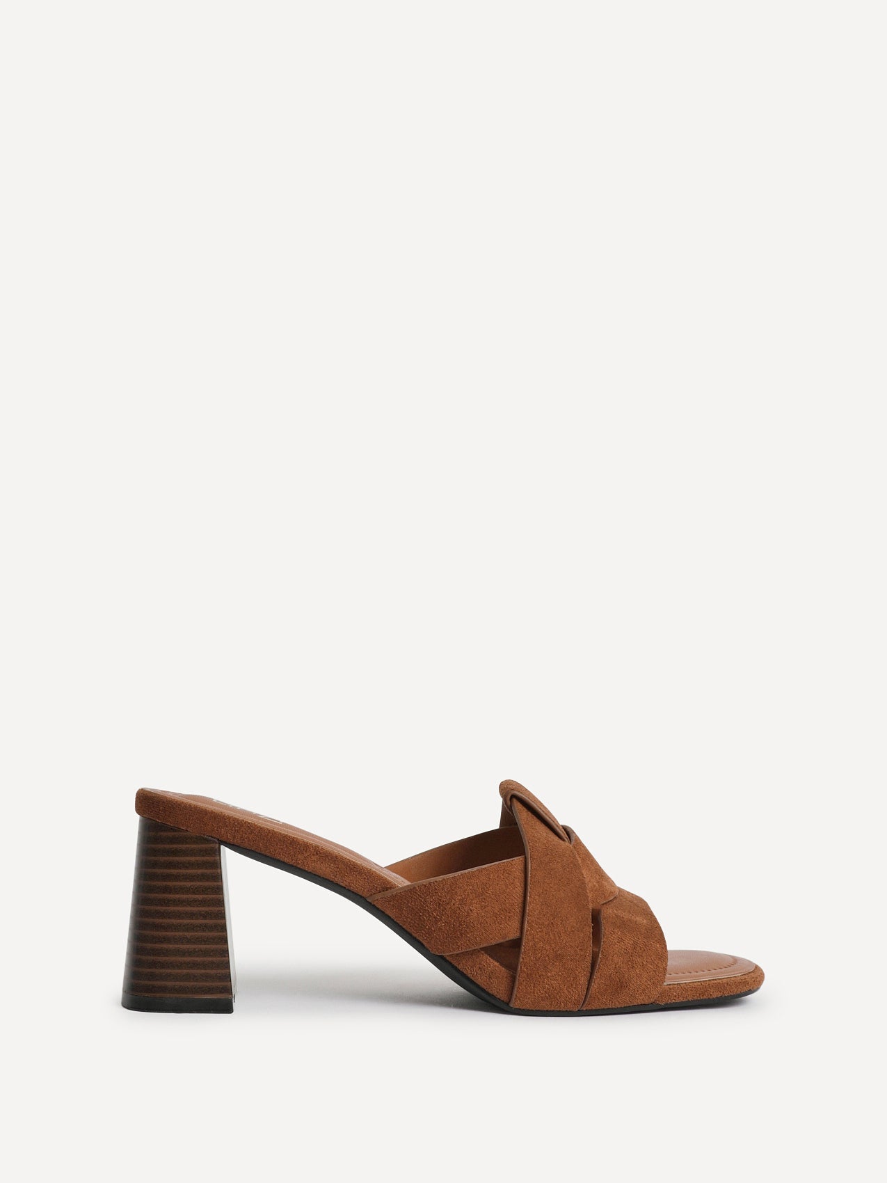 Madrid Tan Faux Suede Mule Heels