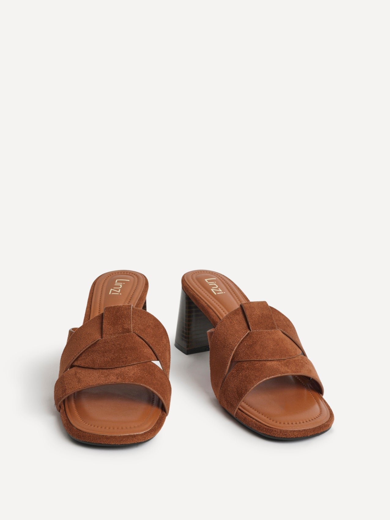 Madrid Tan Faux Suede Mule Heels