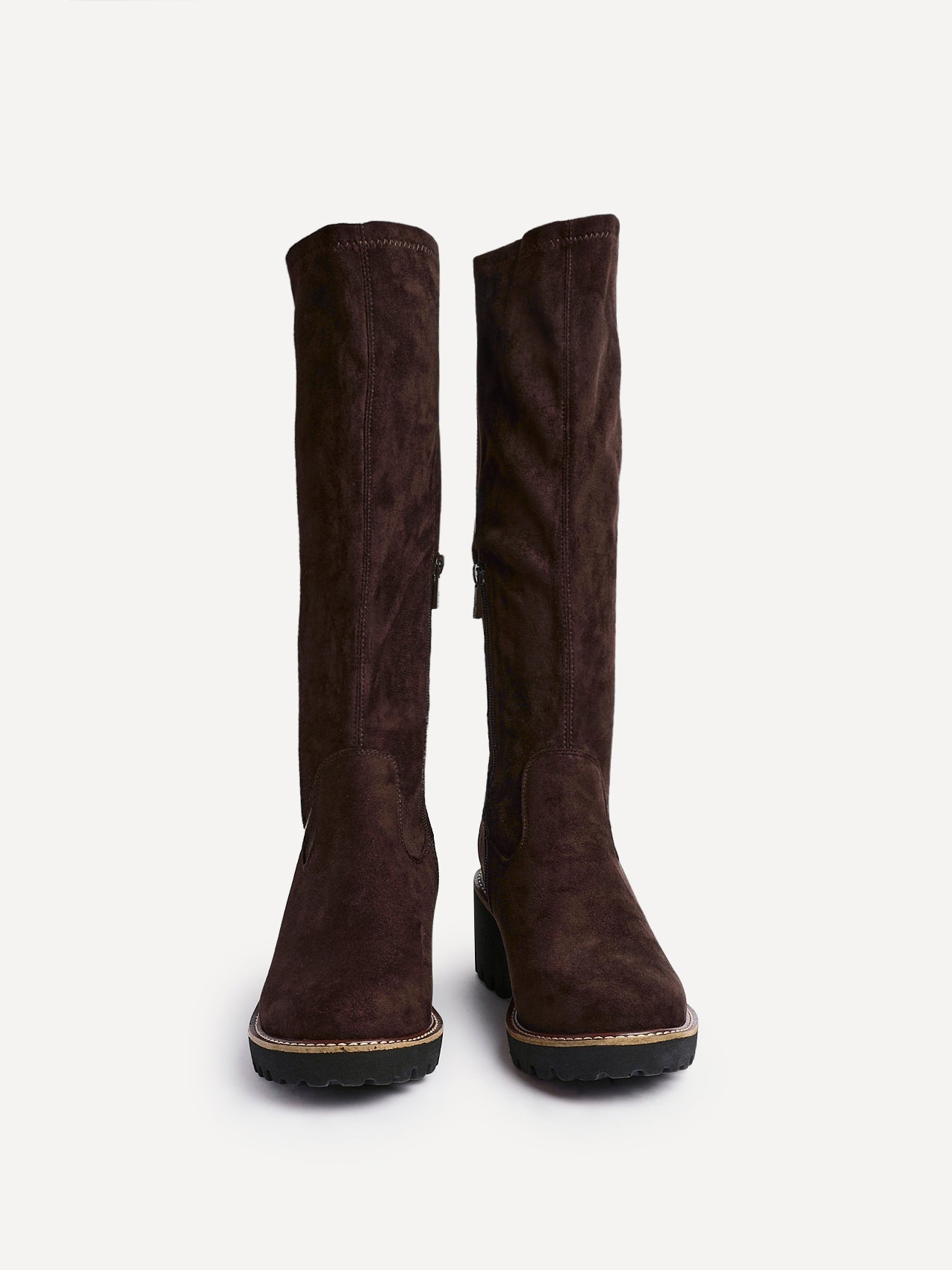 Maintain Wide Fit Brown Faux Suede Long Boots