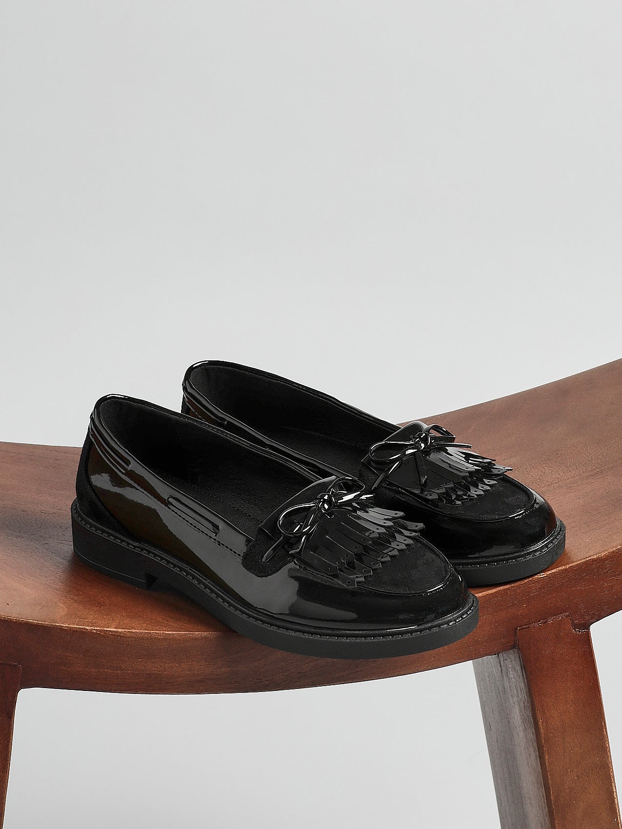 Mallo Black Faux Suede & Leather Loafers