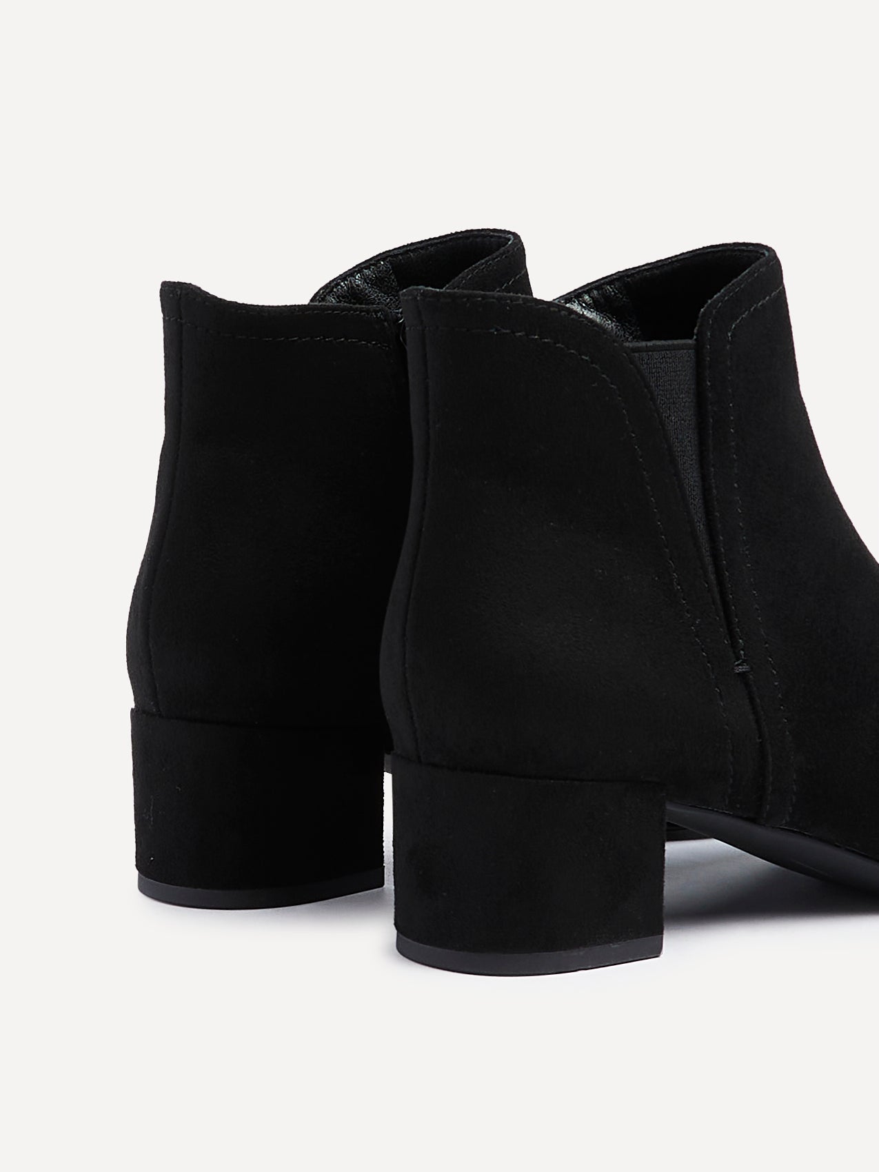 Manor Black Faux Suede Heeled Ankle Boots