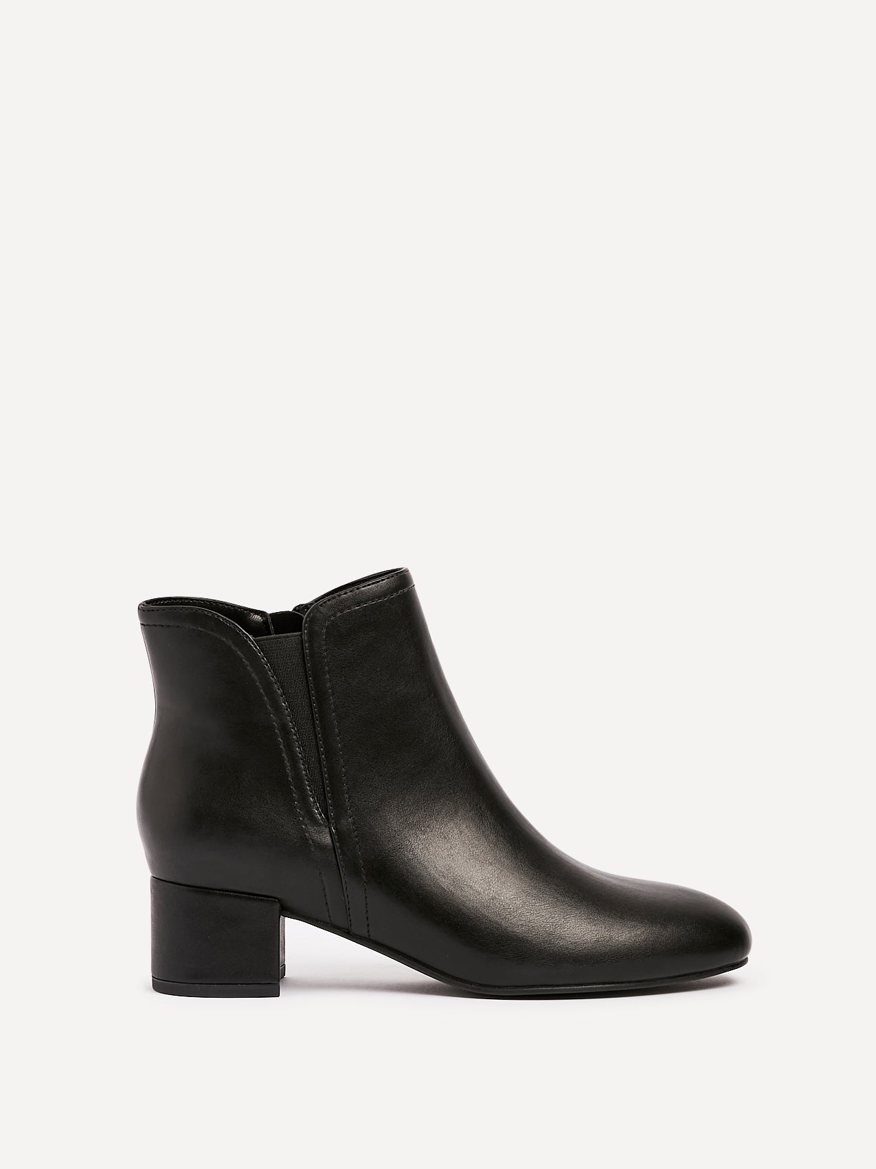 Manor Black Faux Leather Heeled Ankle Boots