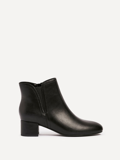 Manor Black Faux Leather Heeled Ankle Boots