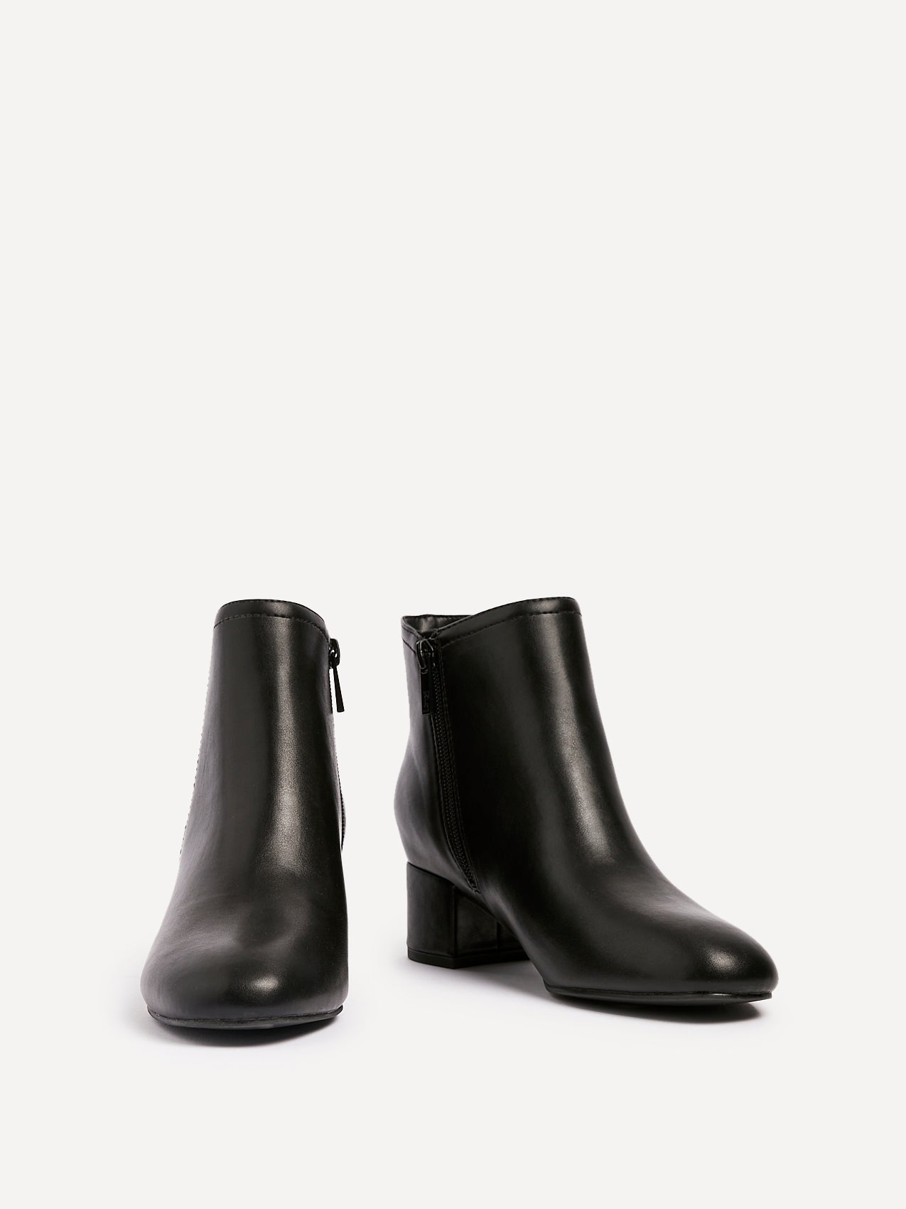 Manor Black Faux Leather Heeled Ankle Boots