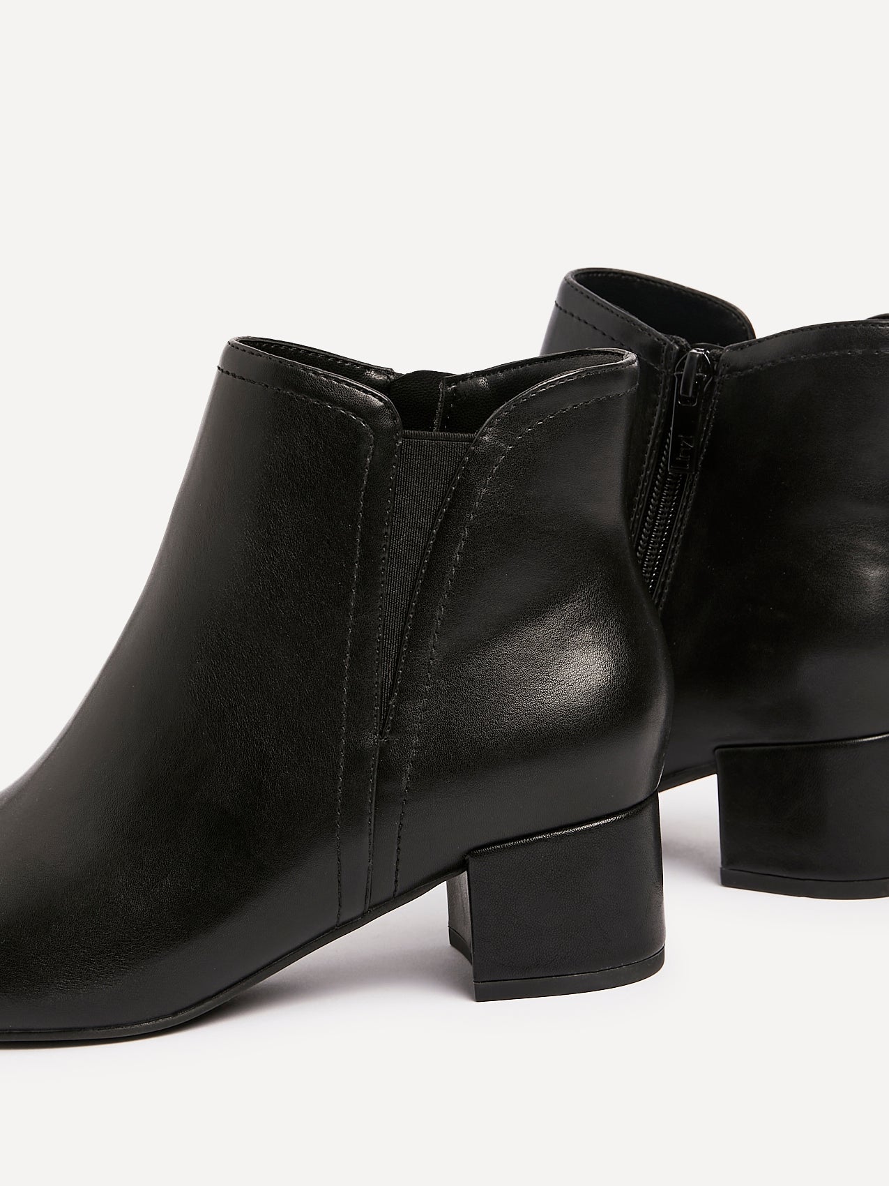 Manor Black Faux Leather Heeled Ankle Boots