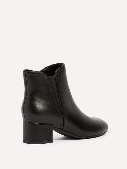 Manor Black Faux Leather Heeled Ankle Boots