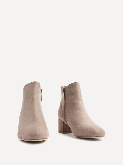 Manor Mocha Faux Suede Heeled Ankle Boots