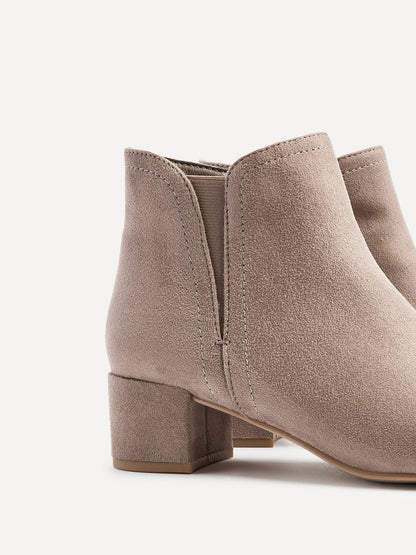 Manor Mocha Faux Suede Heeled Ankle Boots