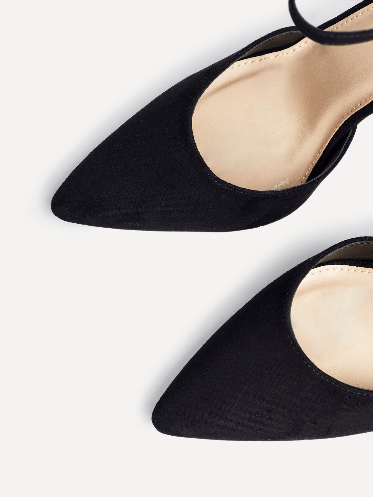 Mara Black Faux Suede Court Heels