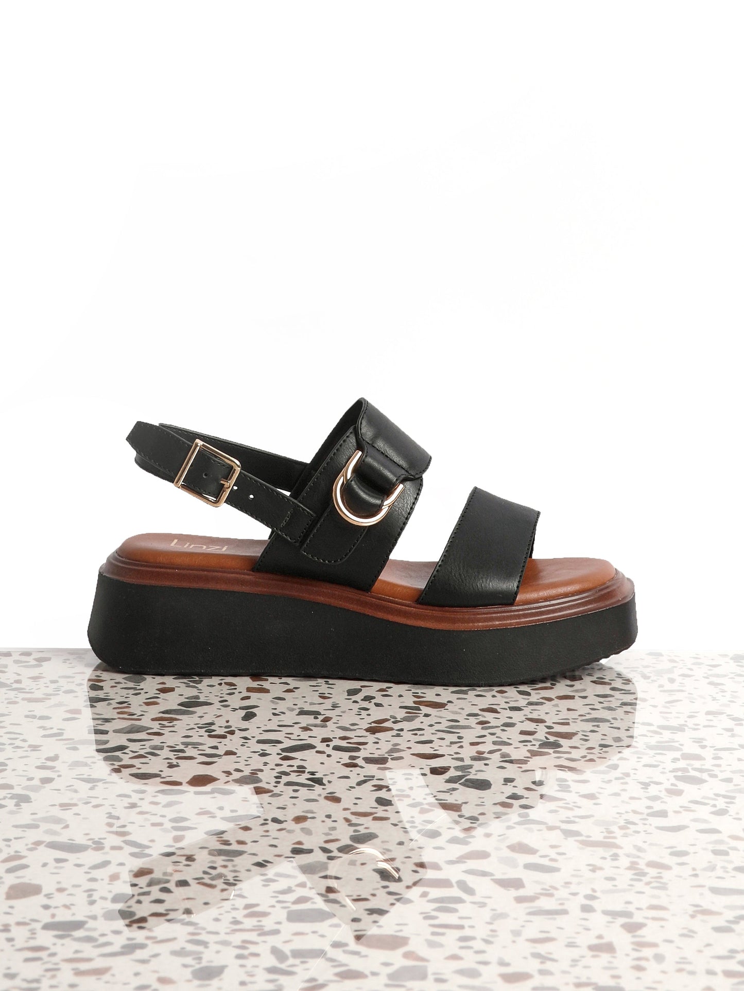 Rox Black Flatform Sandals