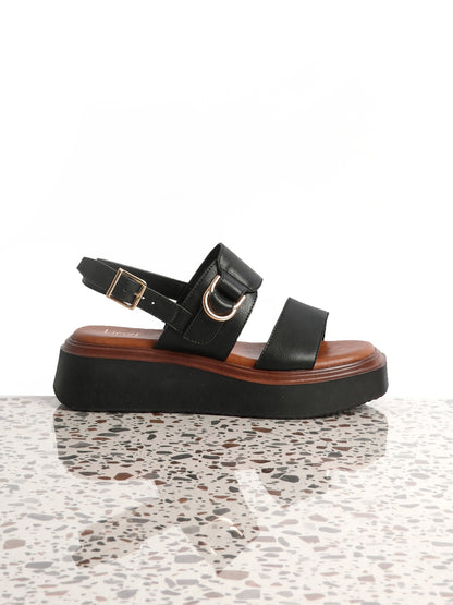 Rox Black Flatform Sandals