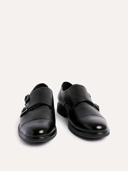 Marcello Mens Black Faux Leather Shoes