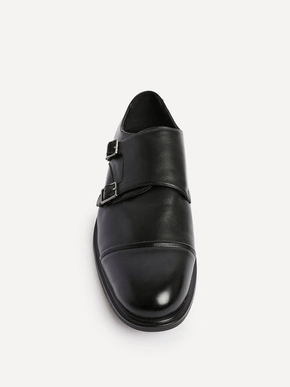 Marcello Mens Black Faux Leather Shoes