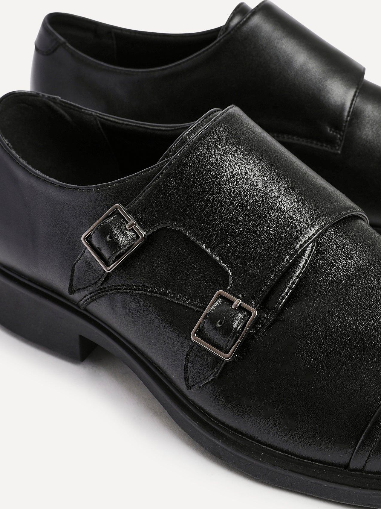 Marcello Mens Black Faux Leather Shoes