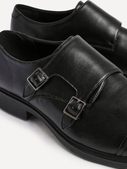 Marcello Mens Black Faux Leather Shoes