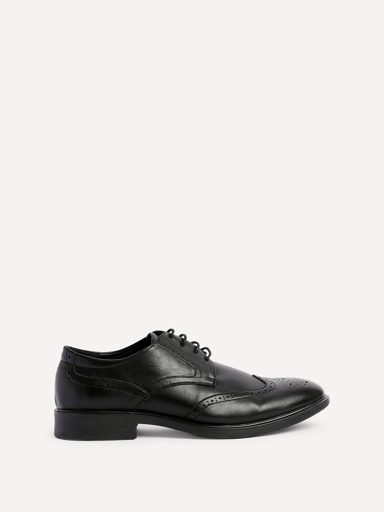 Marco Mens Black Faux Leather Brogue Shoes