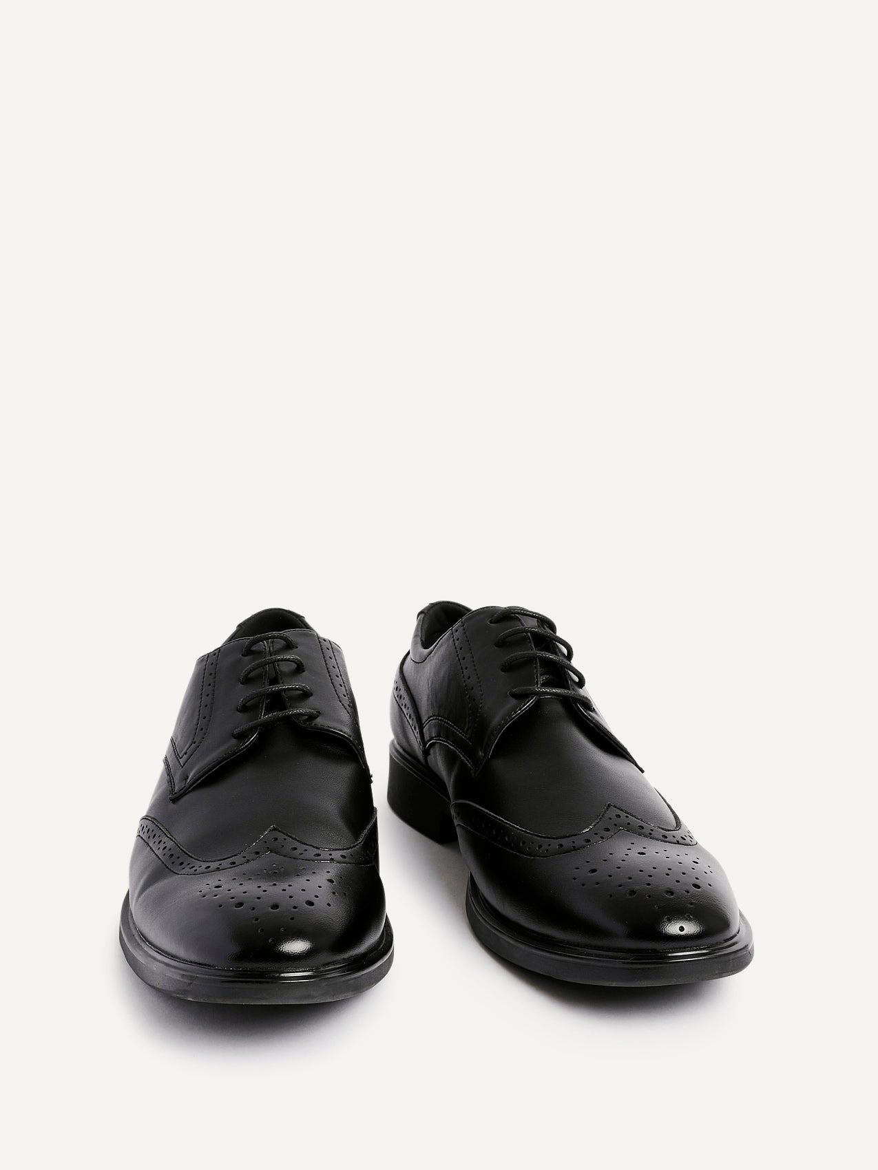 Marco Mens Black Faux Leather Brogue Shoes